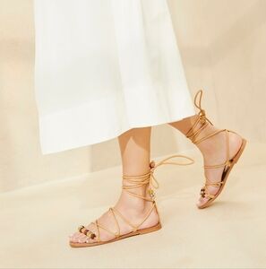 LOEFFLER RANDALL Colleen Ankle Tie Sandal In Honey